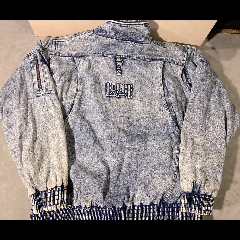 Nike Force Denim white-wash 90s style medium weight Jacket, Men’s XL - Vintage